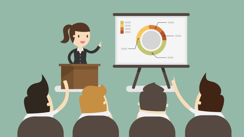 Sales team training pictorial representation