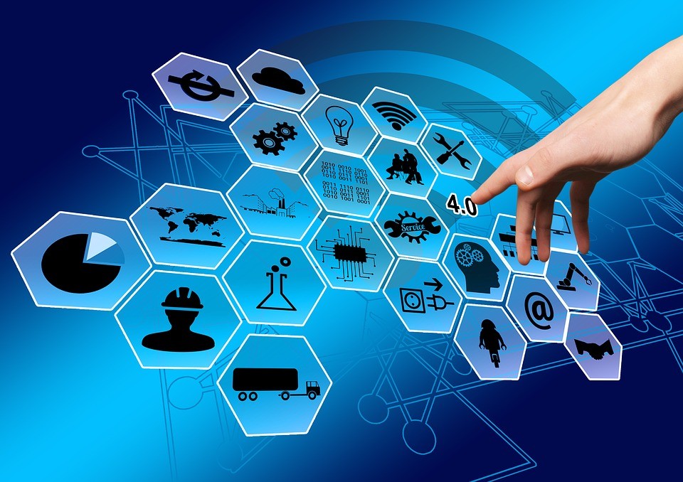 industry 4 finger hand points network