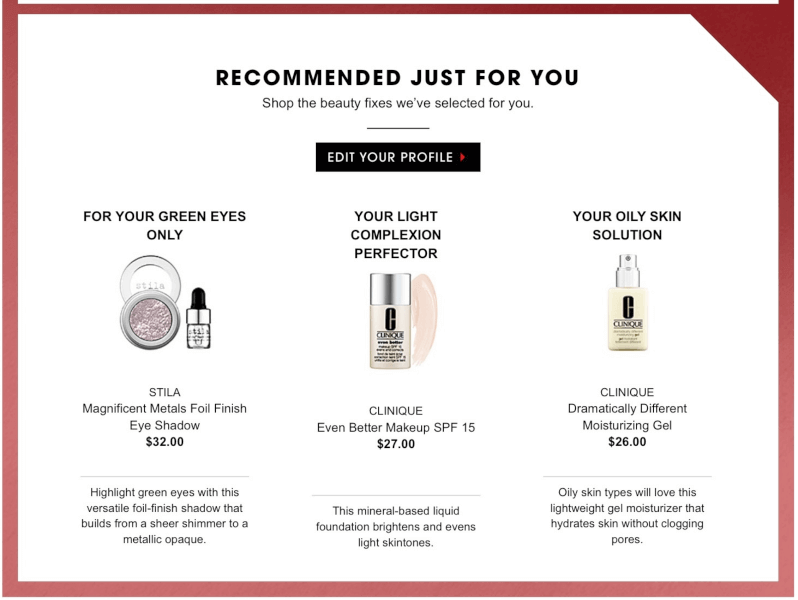 recommended products