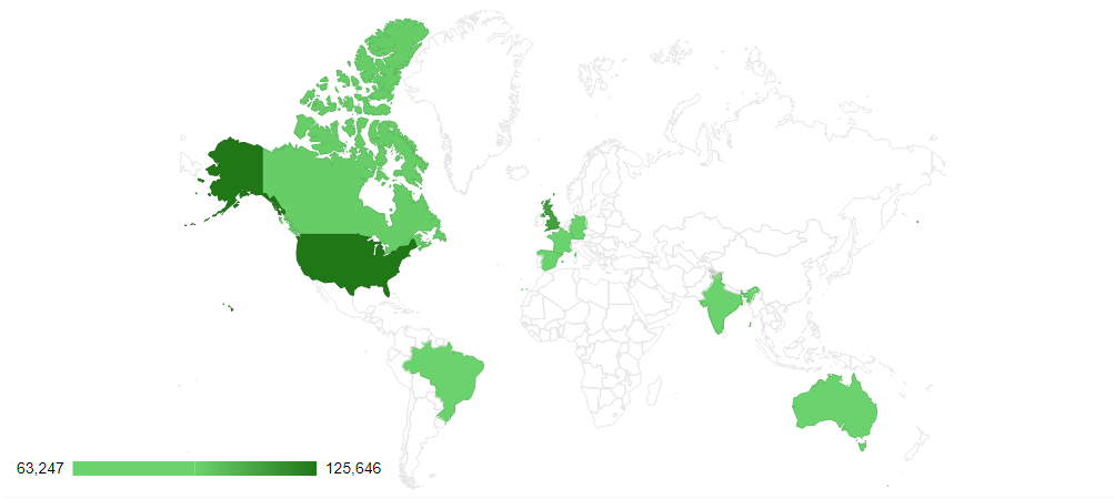 Microsoft Dynamics CRM Customers by Country